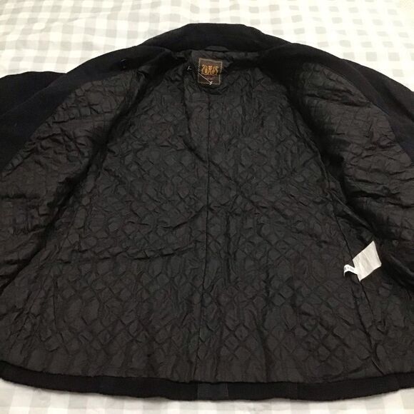 NWT Y2K REPLAY jacket pea coat navy blue wool & cotton 50% wool 50% cotton small - Picture 12 of 16